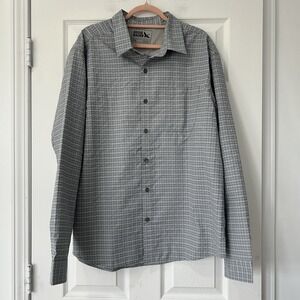 Eddie Bauer Men's Size XL 100% Polyester Long Sleeve Button Up Shirt Outdoor EUC